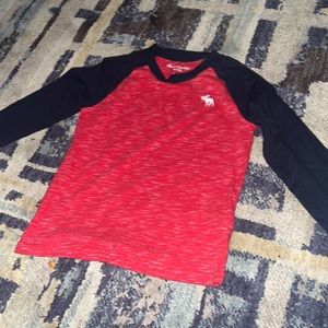 Red and blue Abercrombie kids long sleeve tee